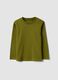 Green crew-neck T-shirt in pure organic cotton for boys, regular fit_0