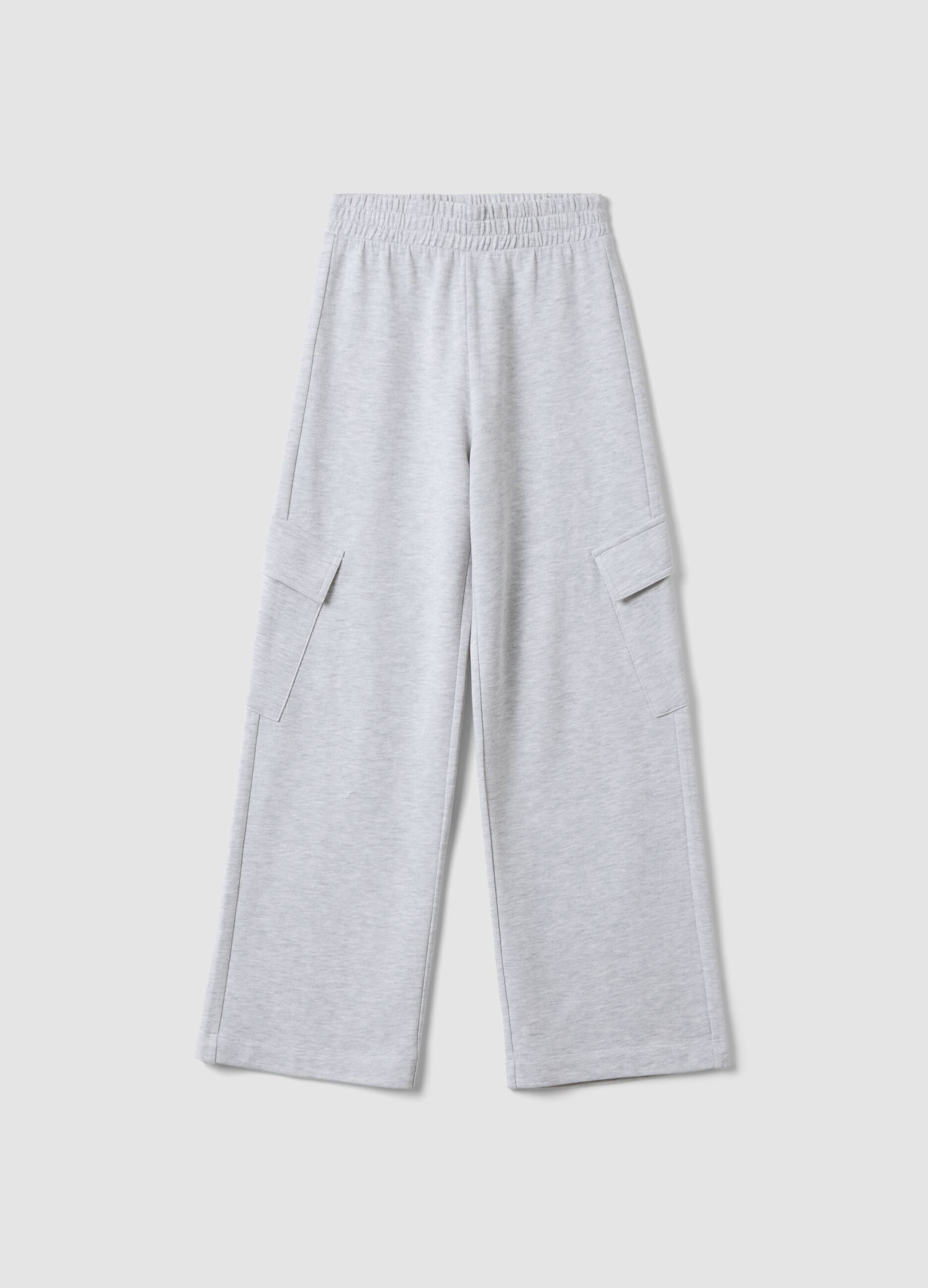 Girls&rsquo; grey cotton cargo culotte trousers