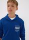 Blue pure cotton hoodie with print for boys_1