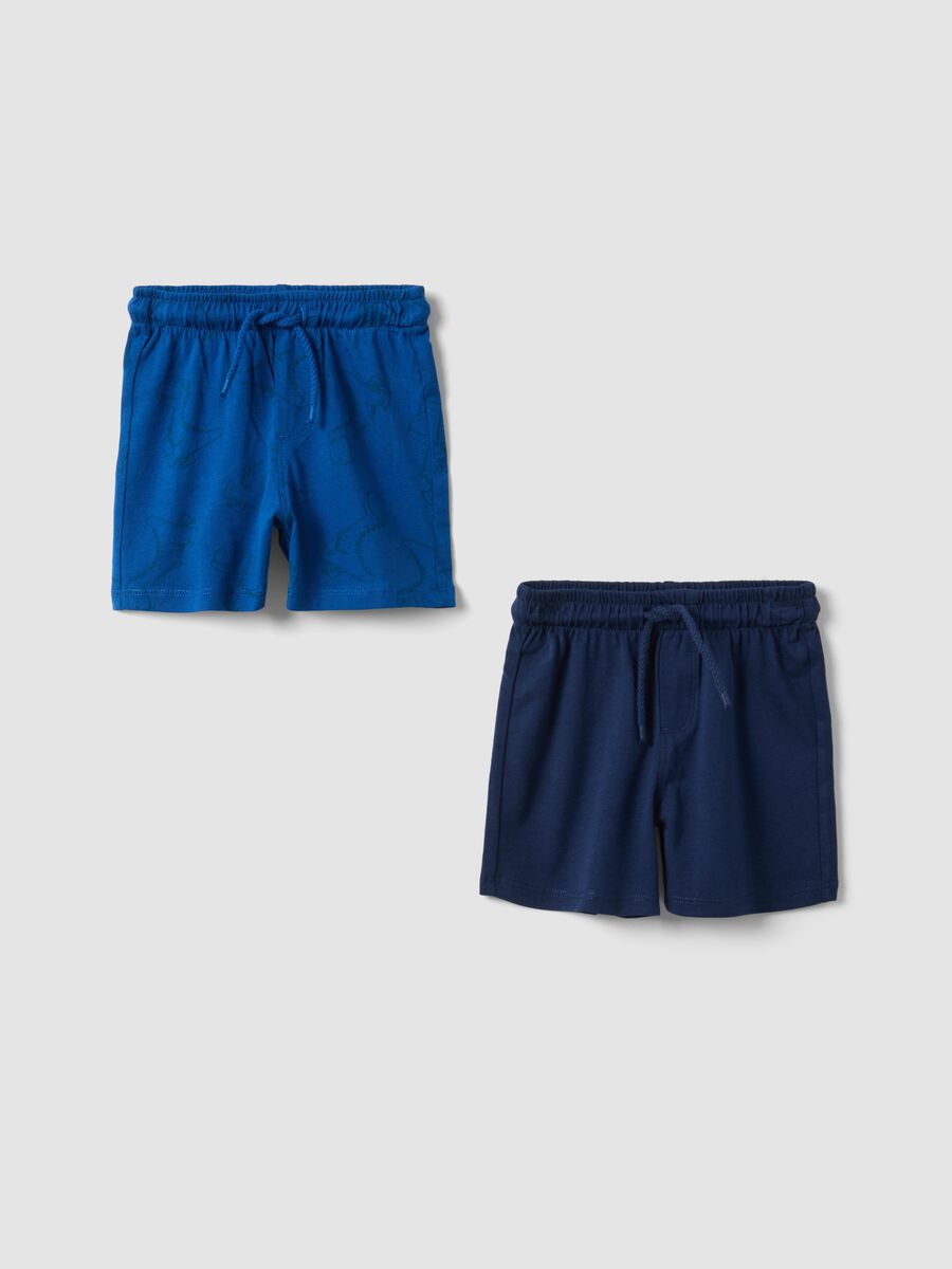 Bipack shorts in puro cotone blu da bimbo regular fit_0