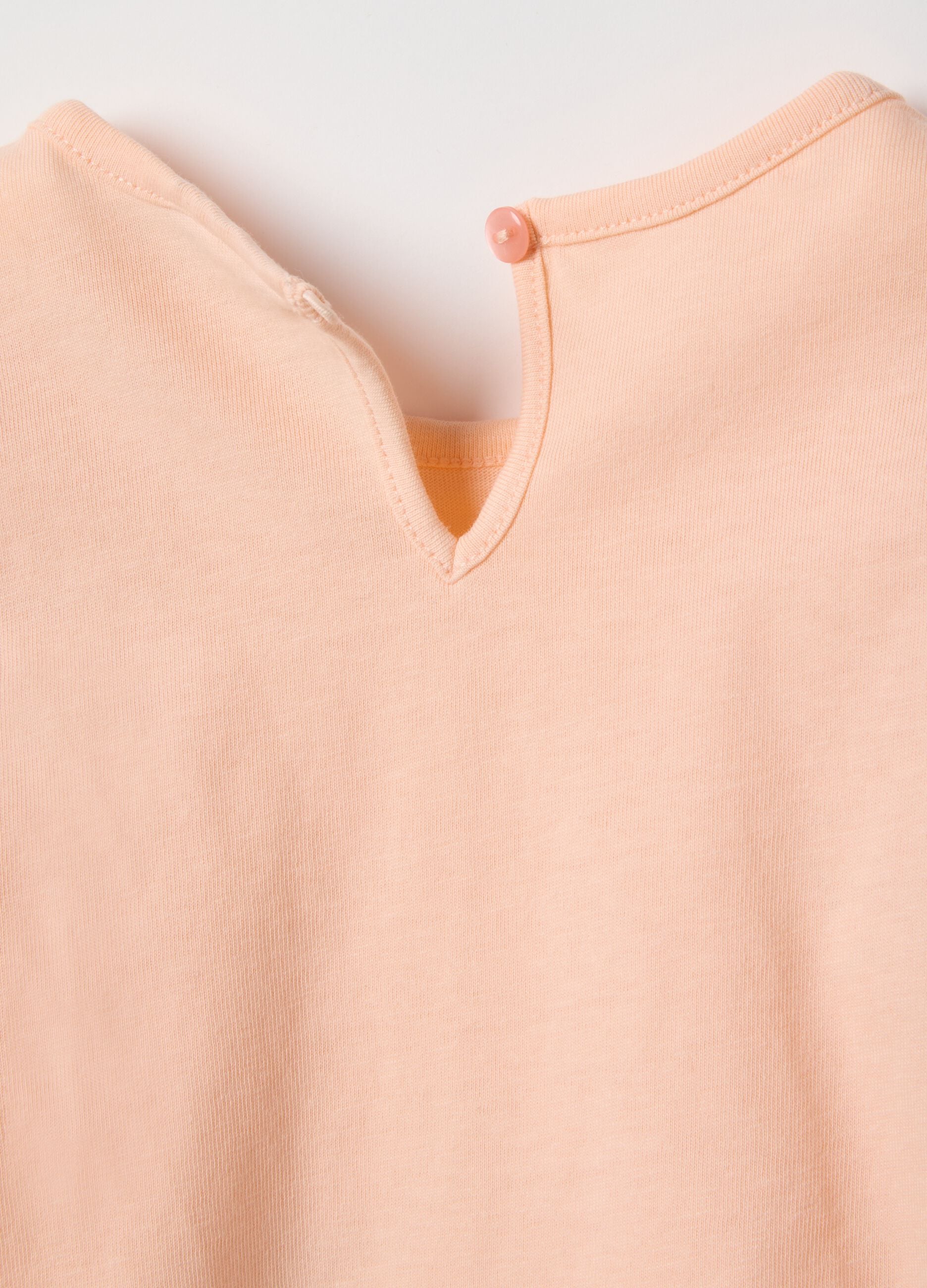 Orange long-sleeved girl's t-shirt in pure cotton regular fit