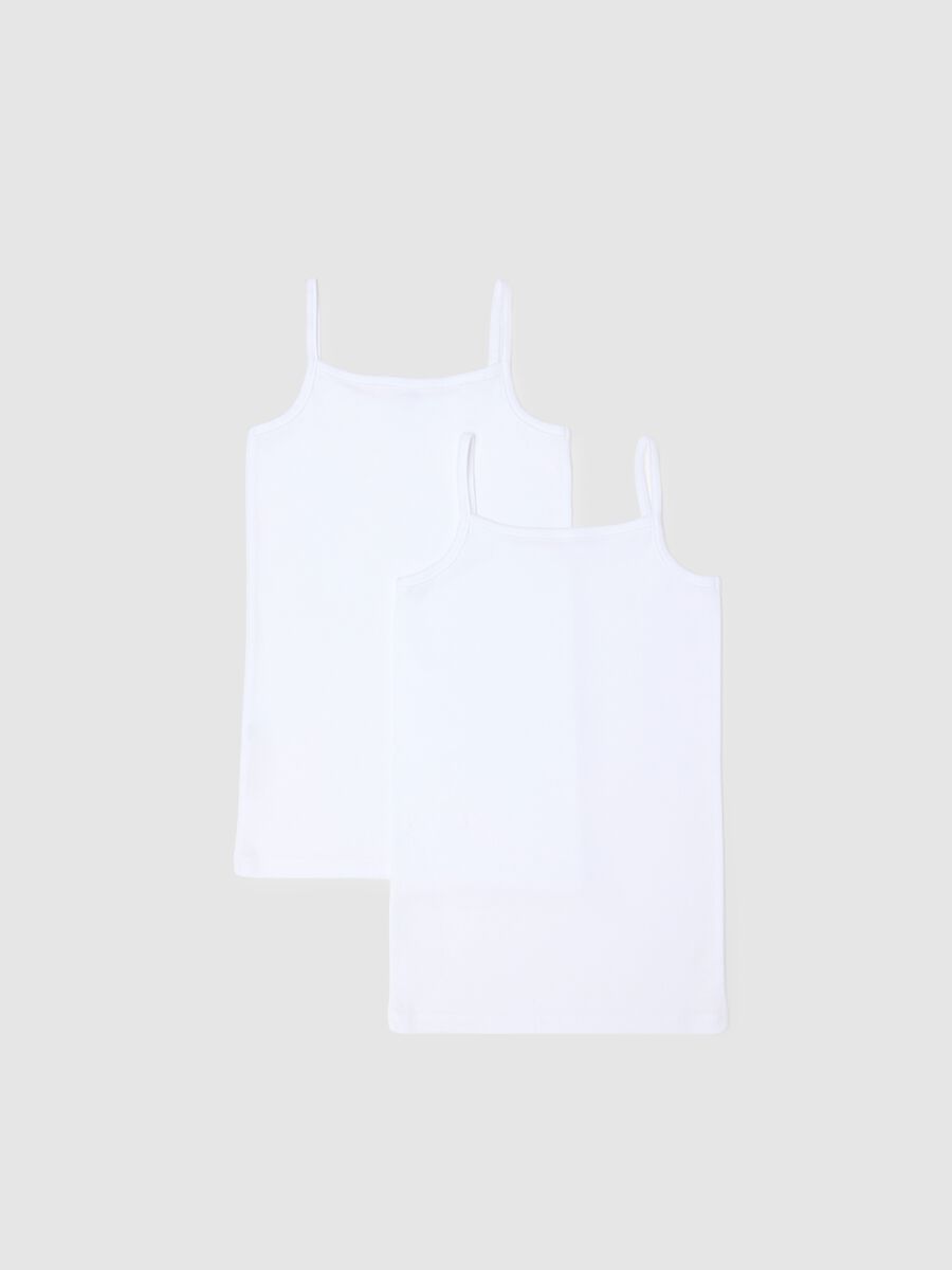 Bipack white girl's vest in pure cotton regular fit_1