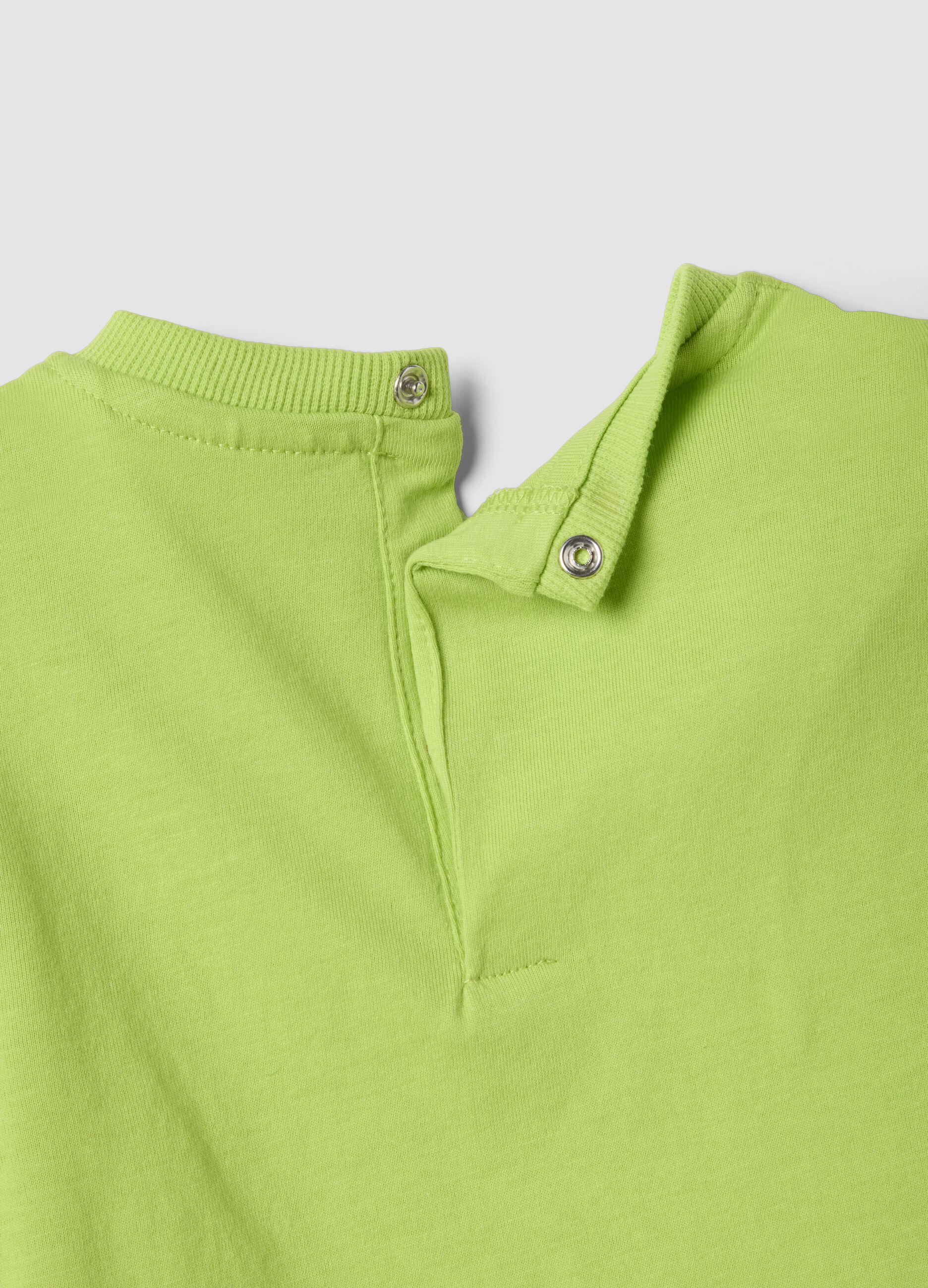 Green short-sleeve pure cotton T-shirt