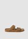 Brown double-strap sandals with buckles_0