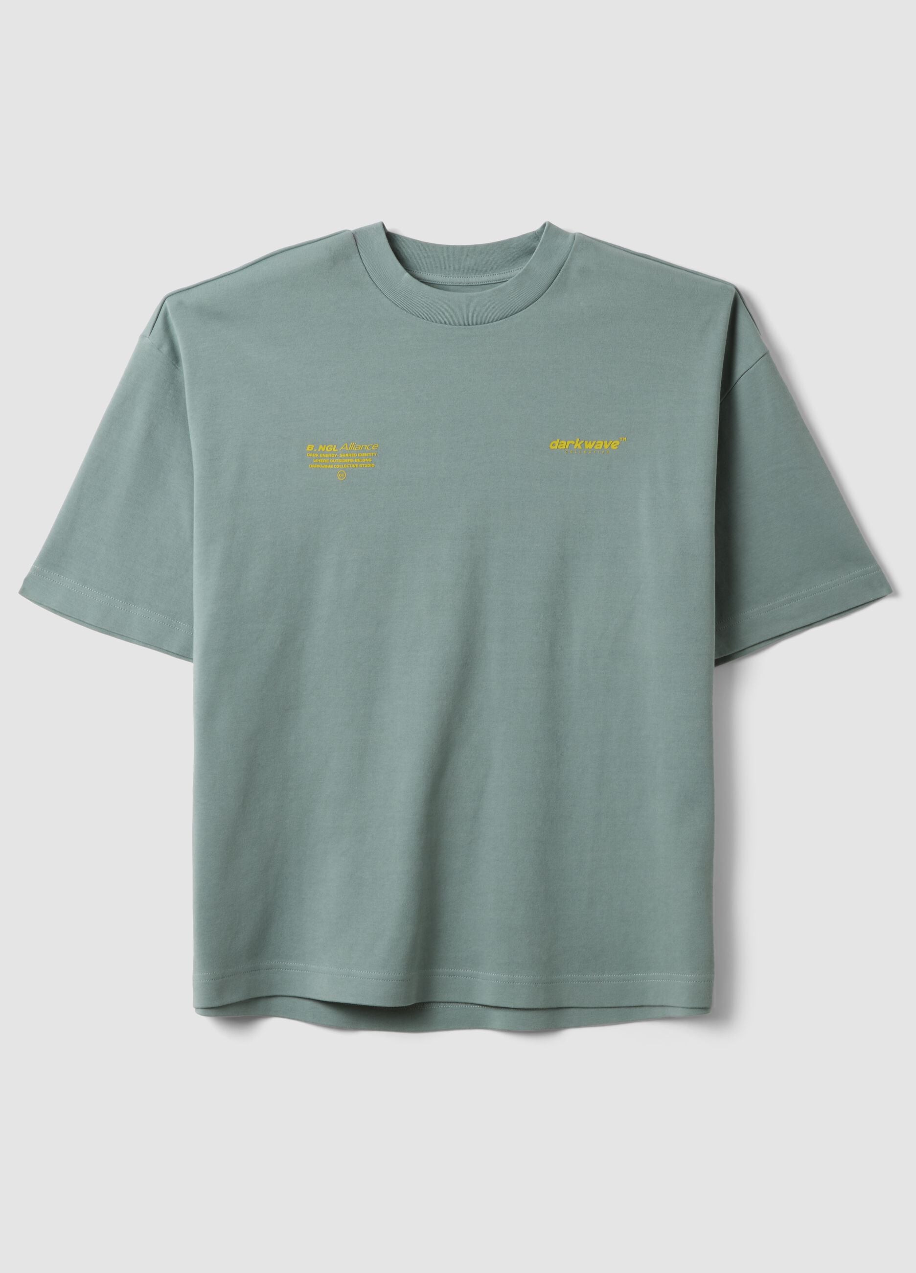 Brown cropped pure cotton boxy-fit T-shirt with print