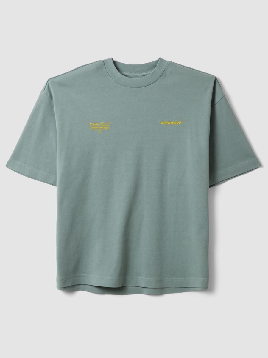 Brown cropped pure cotton boxy-fit T-shirt with print_4