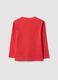 Red pure organic cotton crew-neck T-shirt for boys, regular fit_1