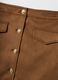 Brown regular fit mini skirt with gold buttons_5