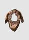 Brown patterned viscose and wool blend scarf_0