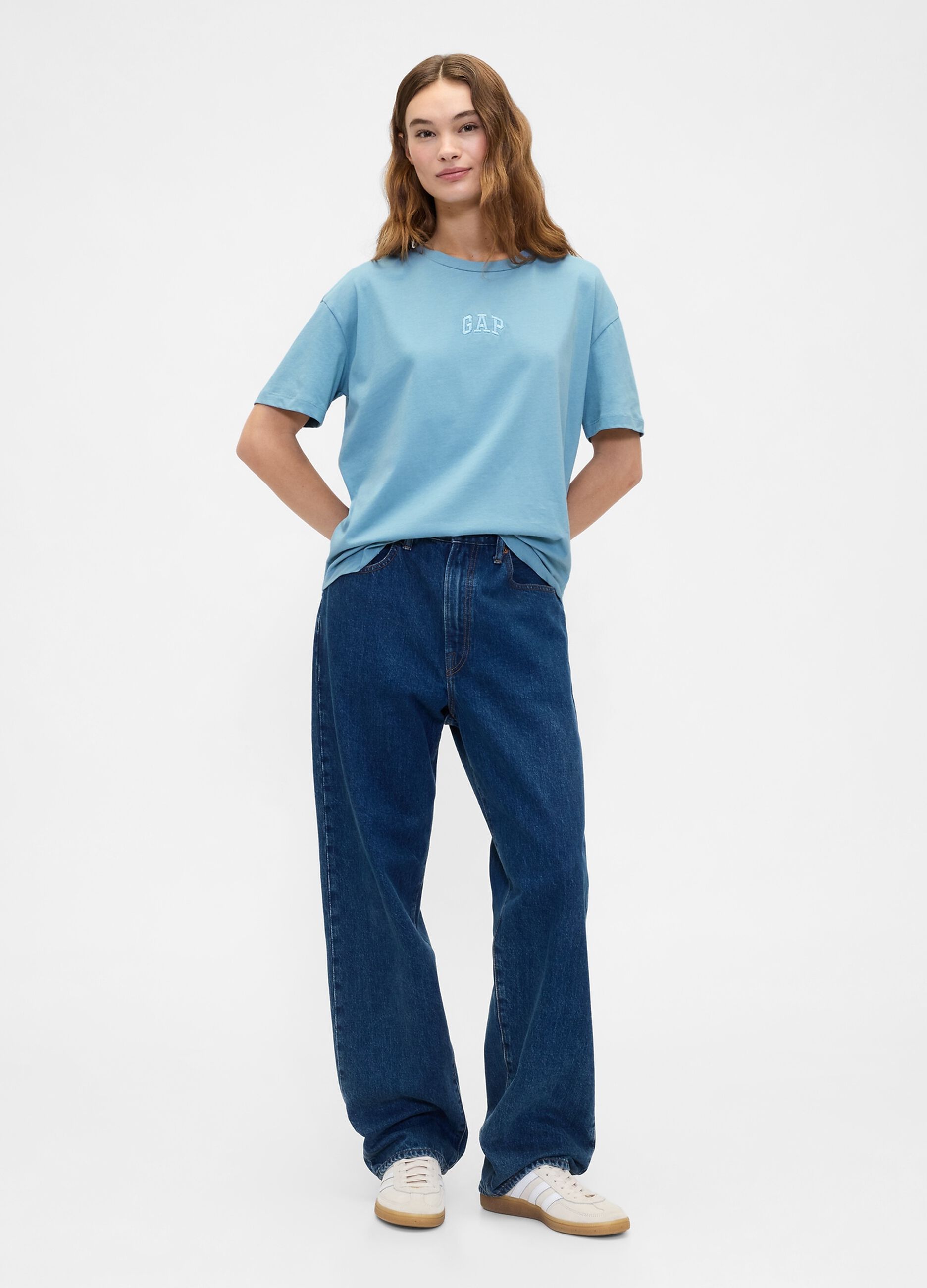 Blue cotton T-shirt