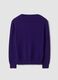 Purple pure wool jumper with deep V-neck_2