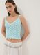 Sky-blue pure cotton crochet waistcoat, regular fit_3