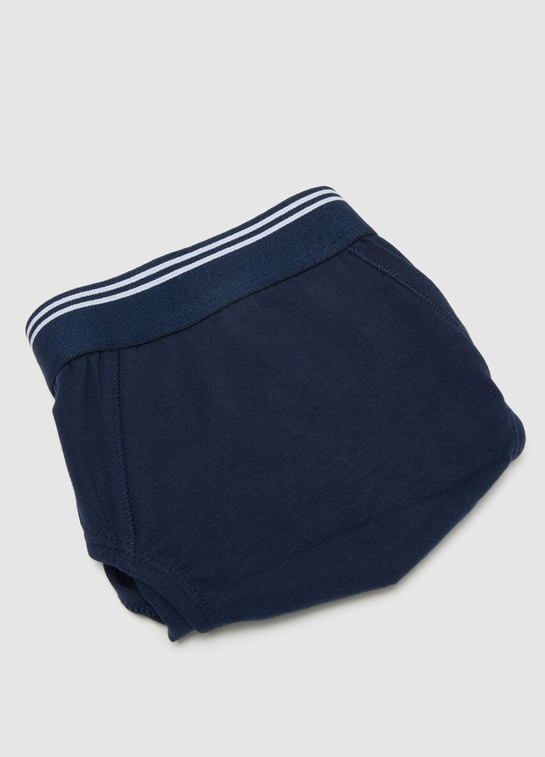 Boys' Regular Fit Stretch Cotton Blue Briefs