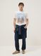 White pure cotton T-shirt with front print, regular fit_0