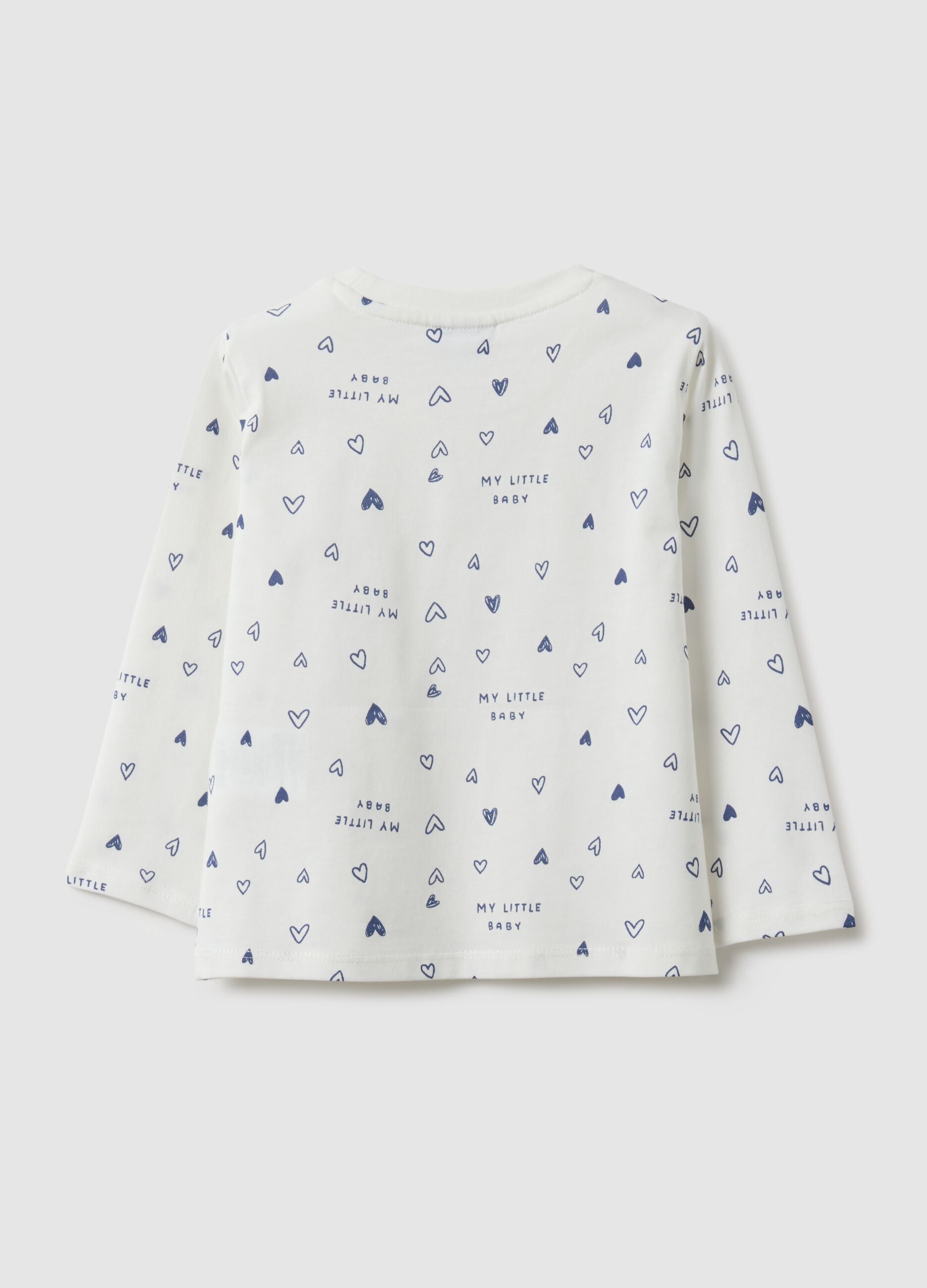 Multicolour long sleeve girl's T-shirt in pure cotton regular fit