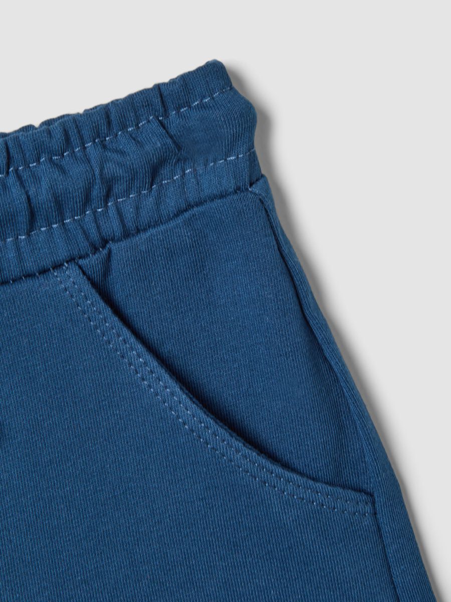 Shorts jogger blu in puro cotone da bimbo regular fit_2