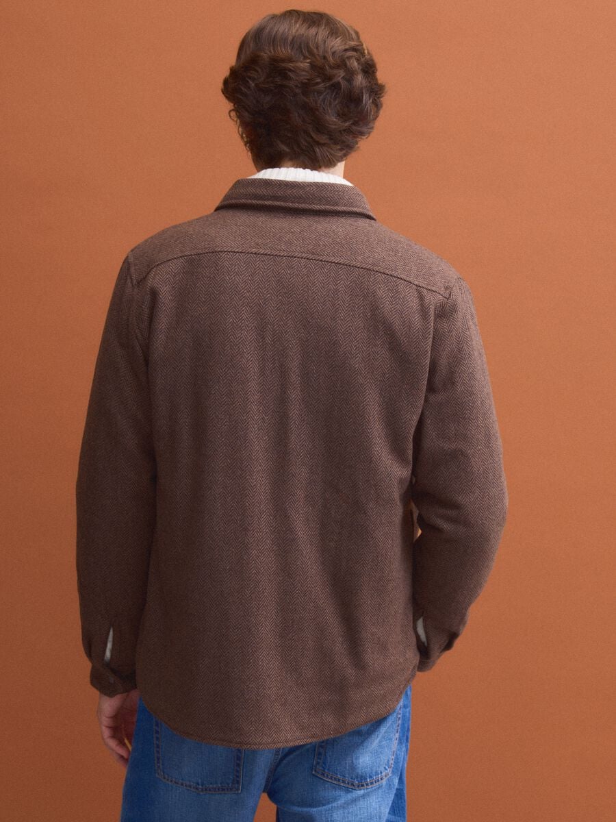 Brown wool-viscose blend shacket_4