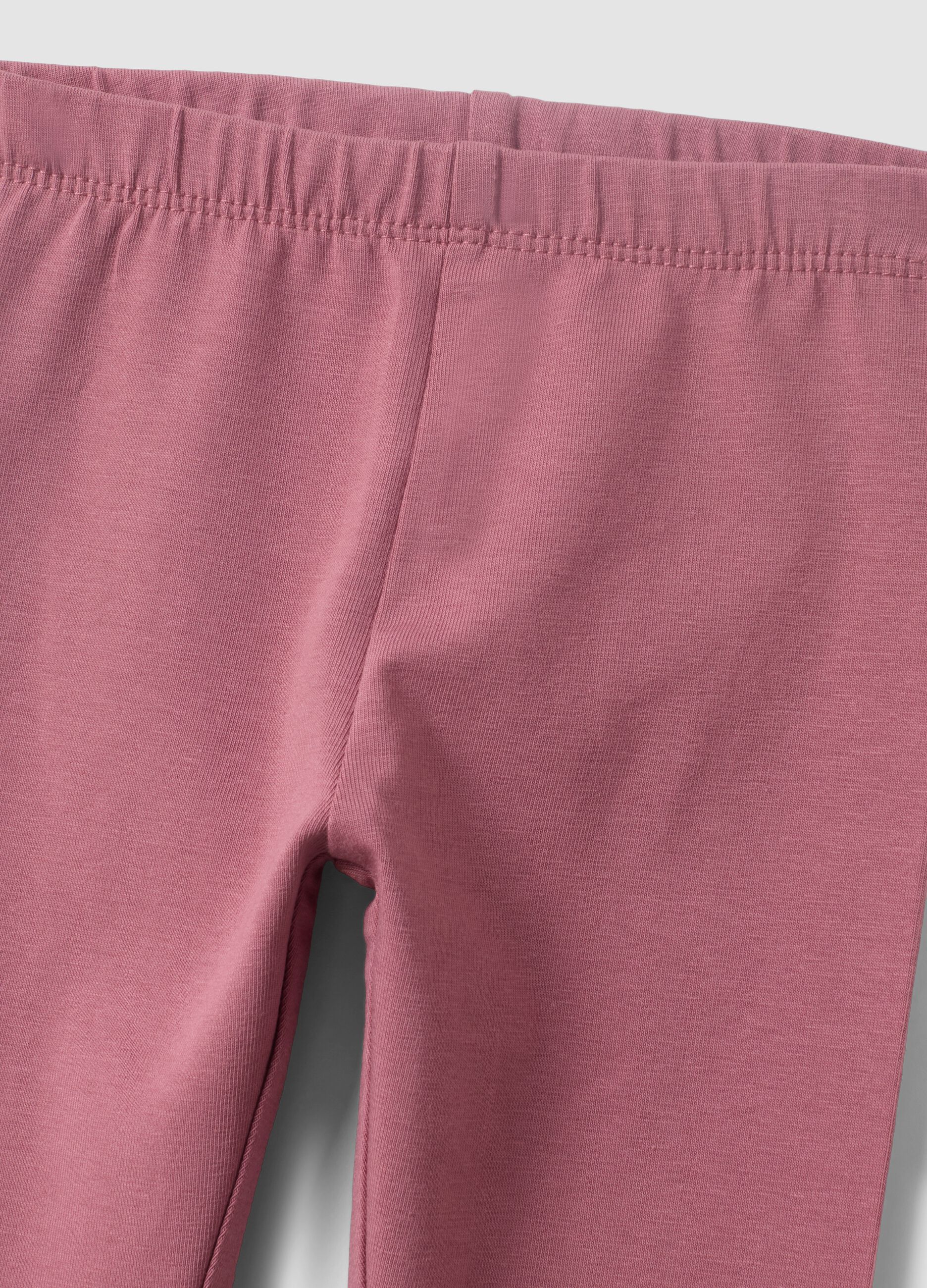 Purple slim-fit organic cotton blend leggings for baby girl