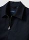 Blue regular fit cotton-linen blend jacket with zip_5