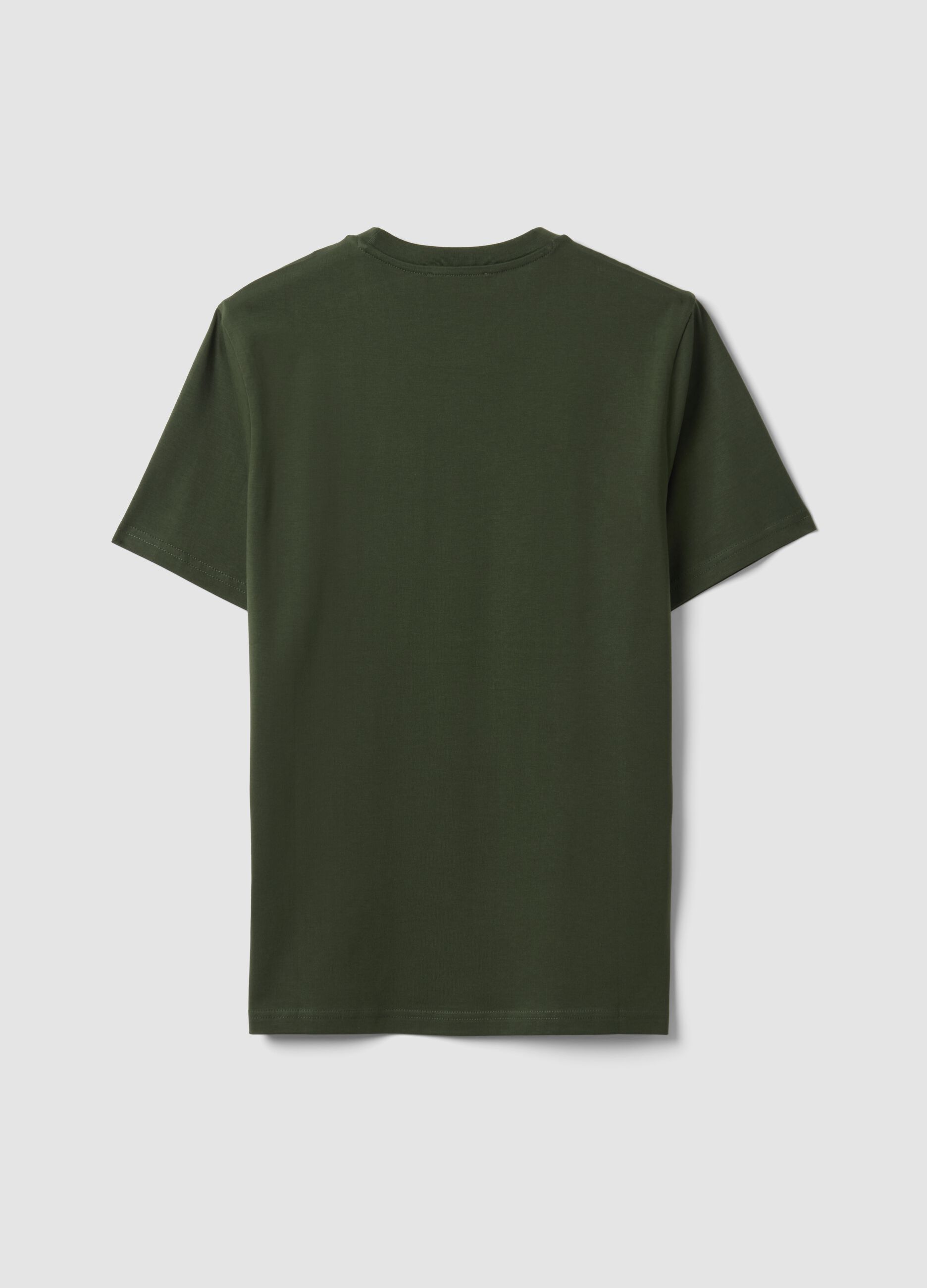 Green Supima Cotton Crew-Neck T-Shirt, Regular Fit