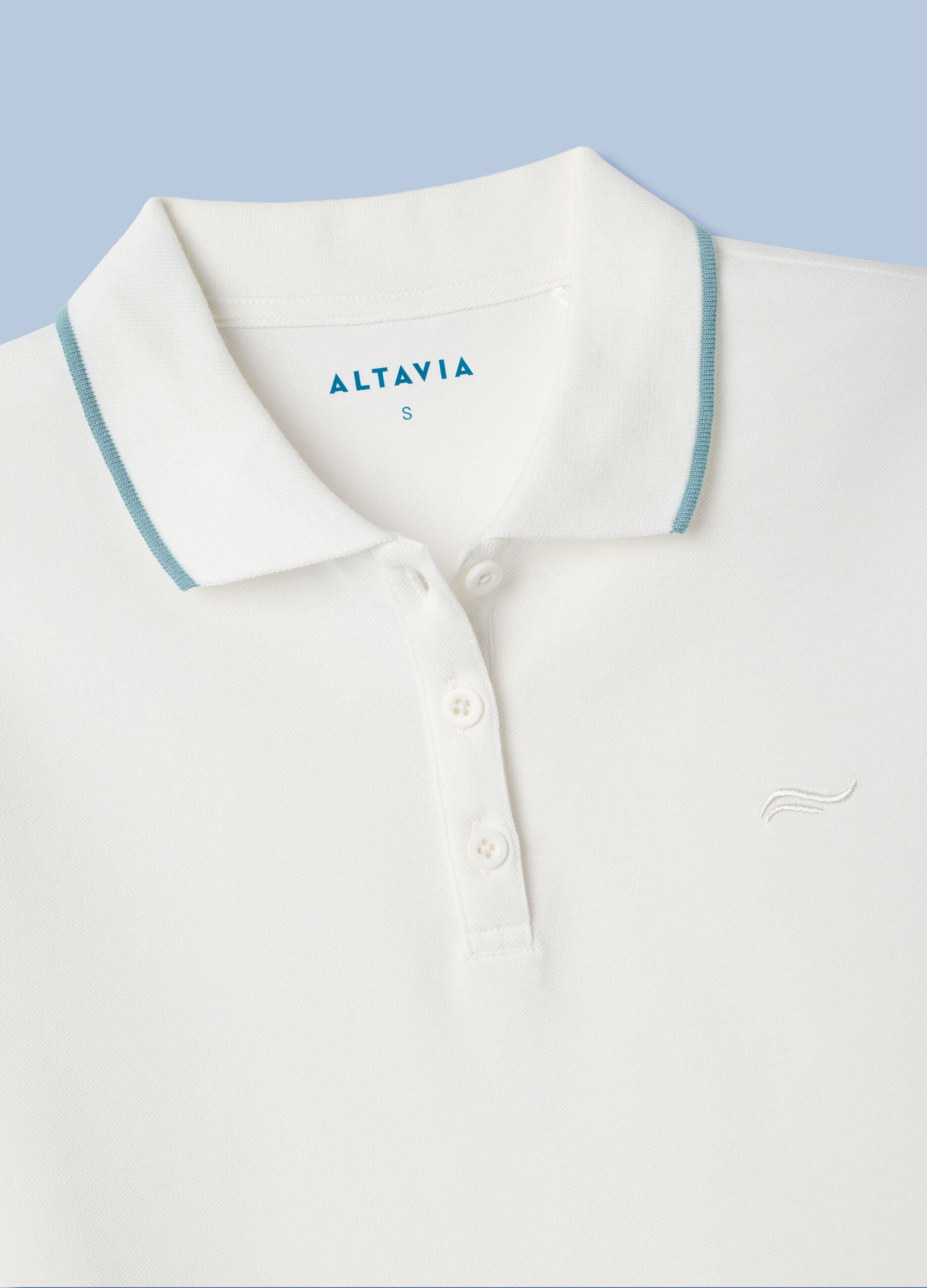 White ALTAVIA SAILING stretch cotton polo shirt