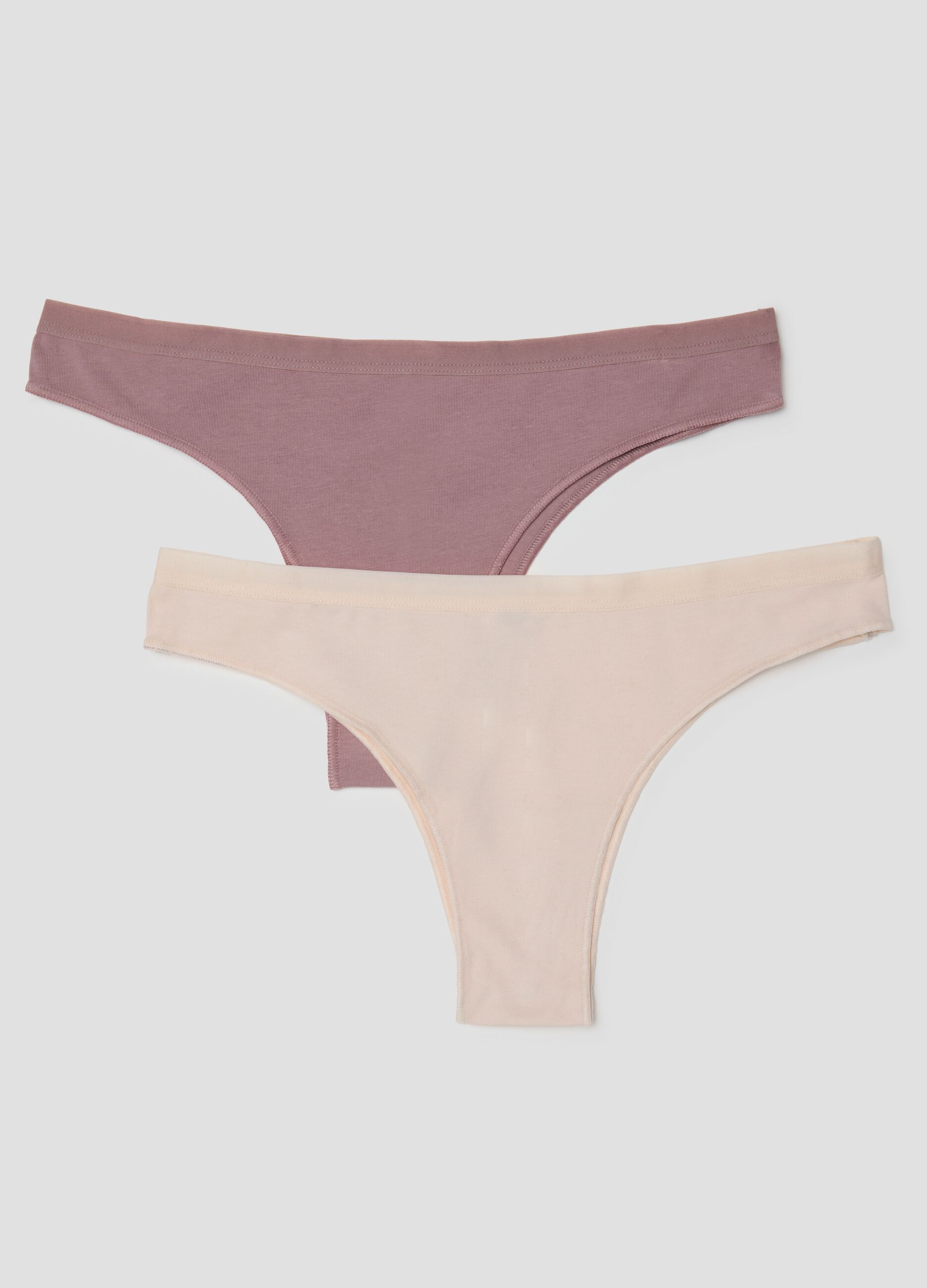 Twin-pack multicolour regular fit stretch cotton Brazilian briefs