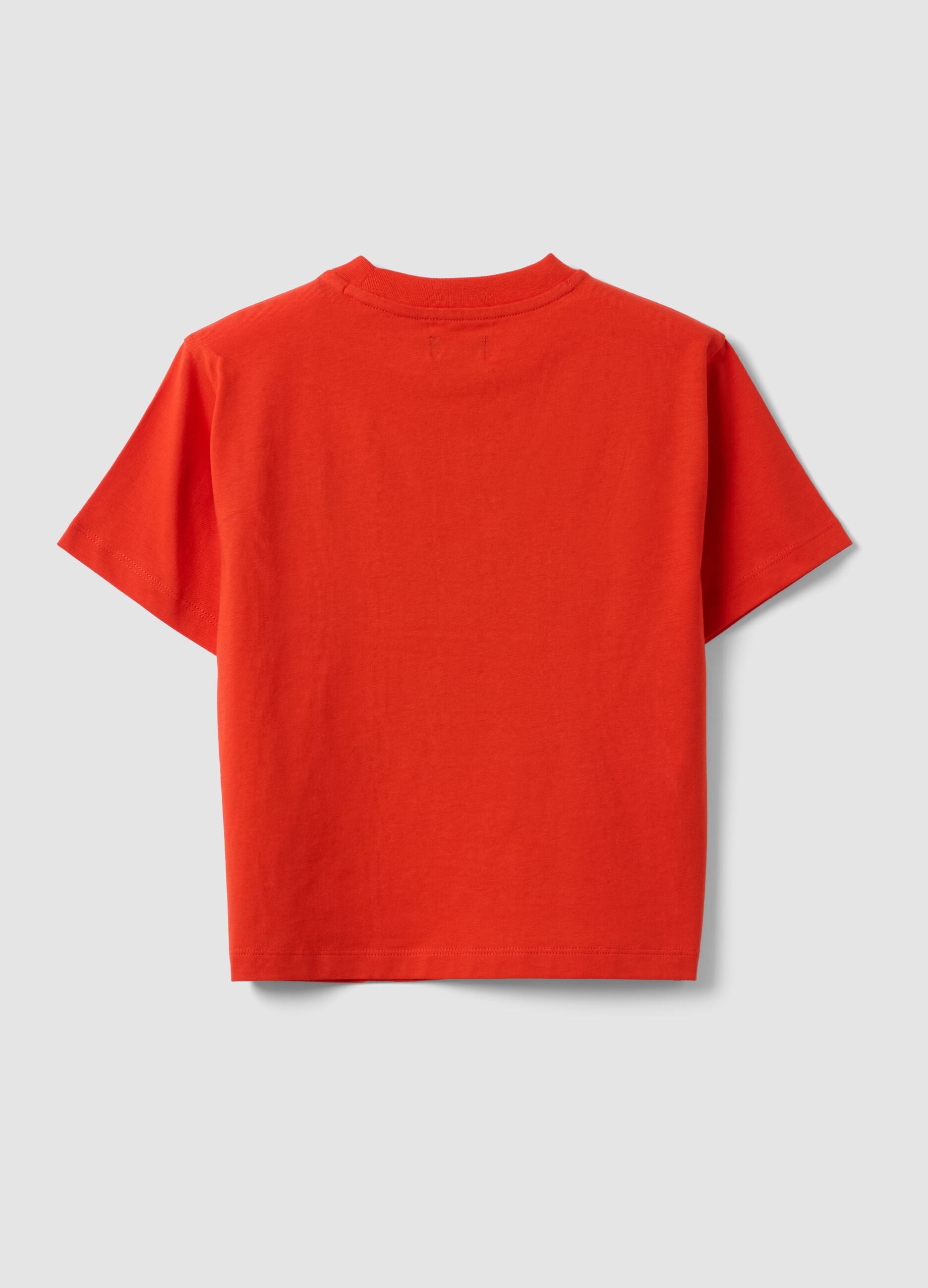 Red pure cotton oversized T-shirt for boys