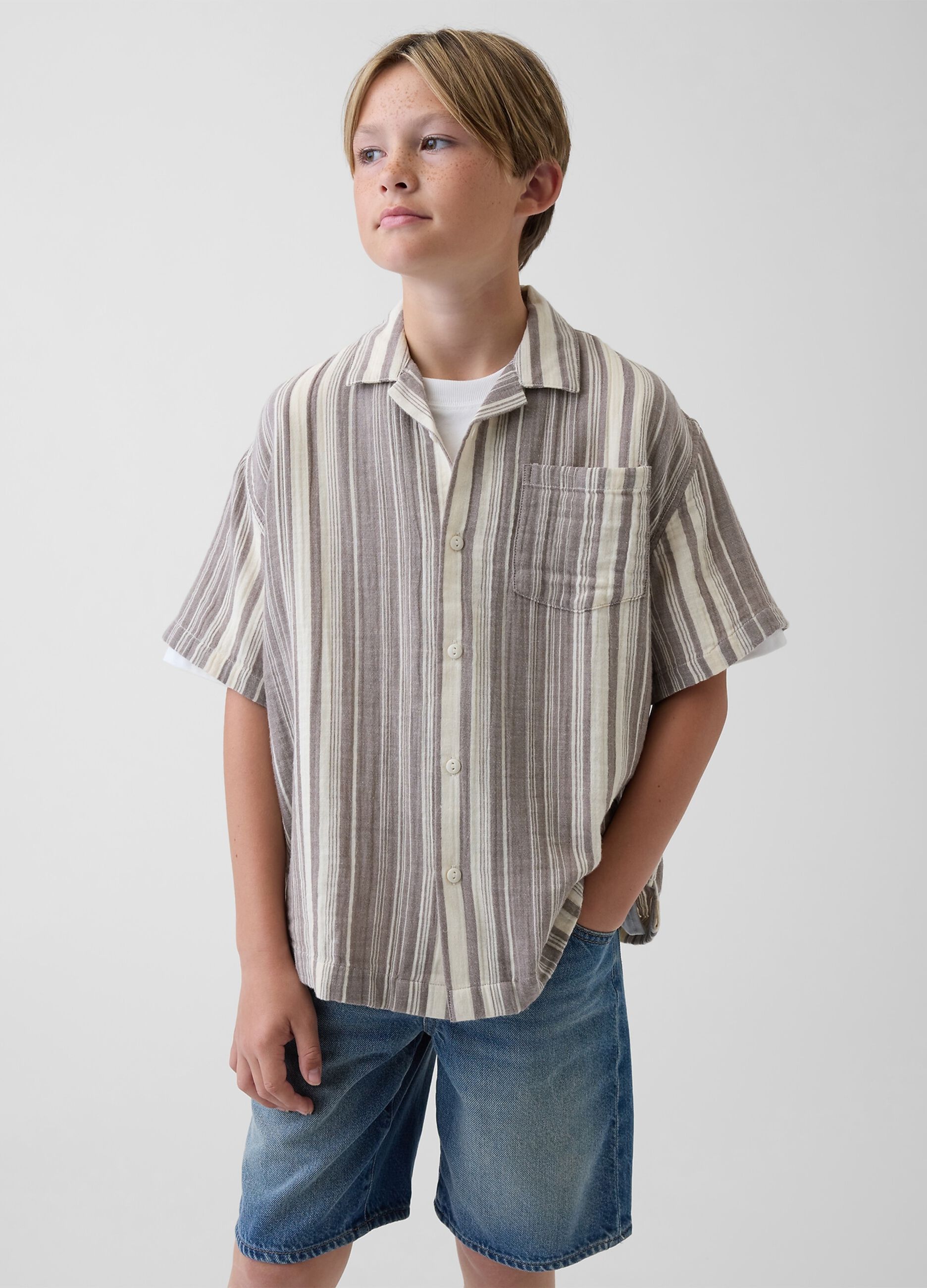 Pure cotton striped shirt