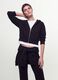 Black full-zip fitted cotton-blend hoodie_2
