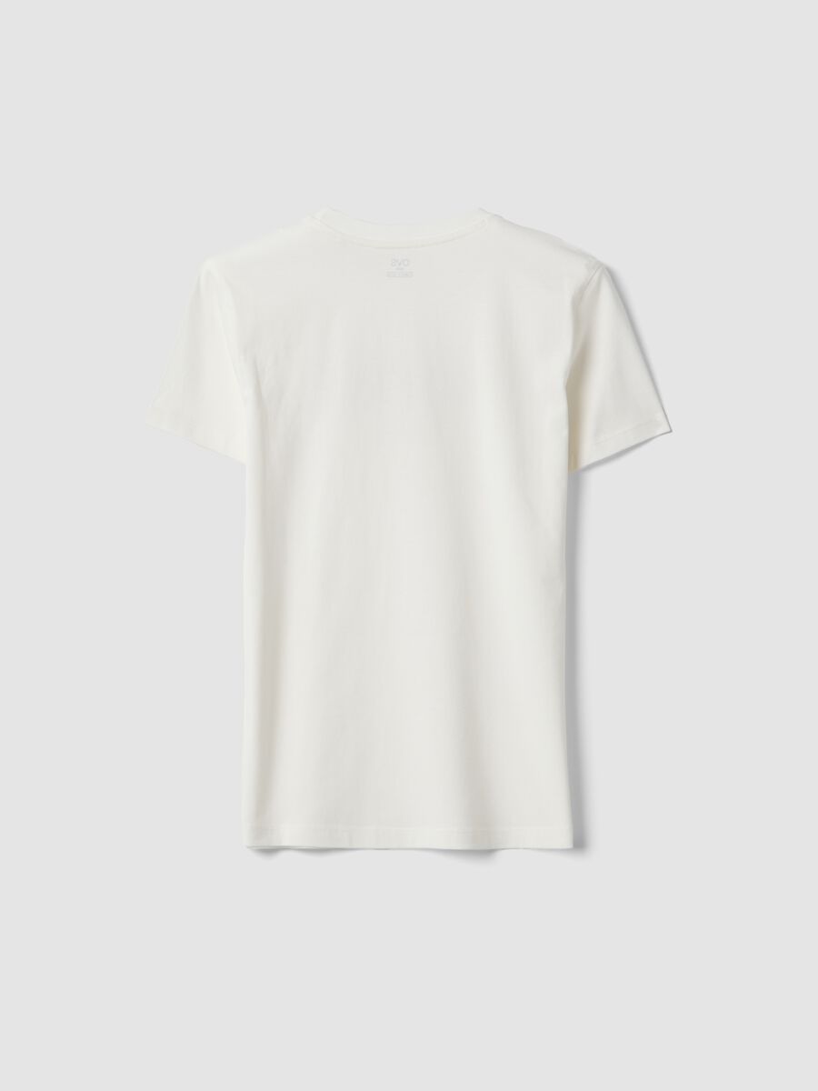 White pure cotton boy's t-shirt regular fit with print_4