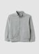 Grey organic cotton sweatshirt with high neck for boys_0