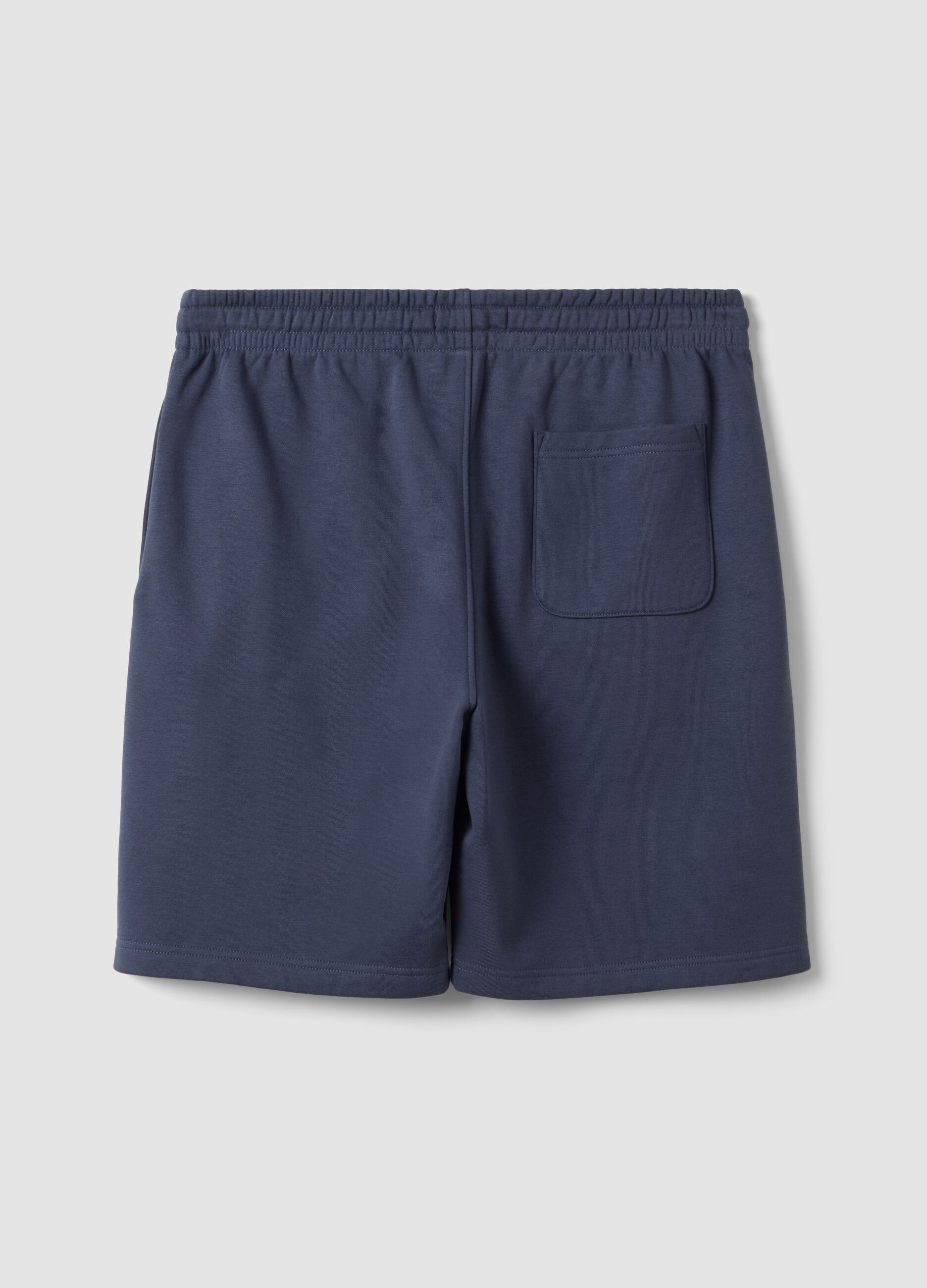 Grey cotton-blend shorts with elasticated waist, regular fit