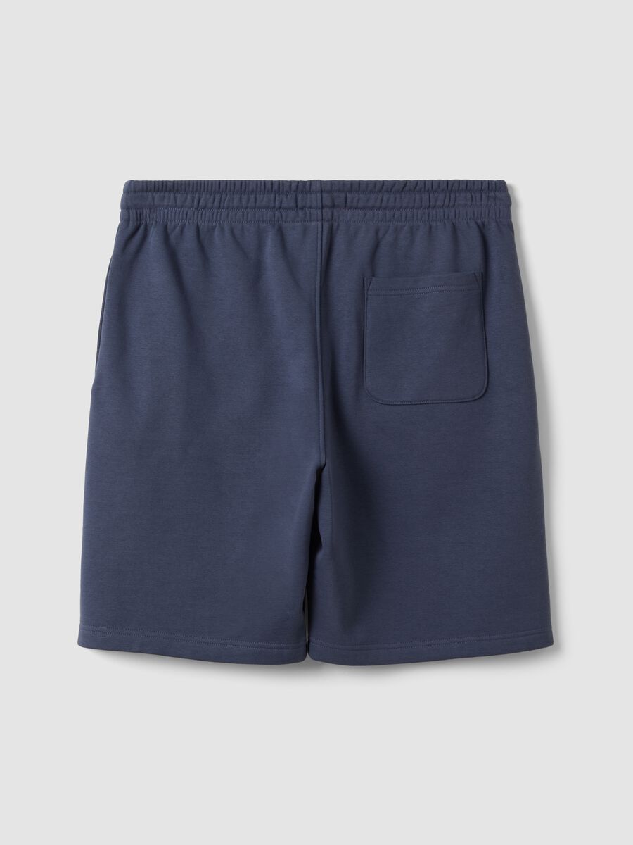 Shorts grigio in misto cotone con vita elasticizzata regular fit_2