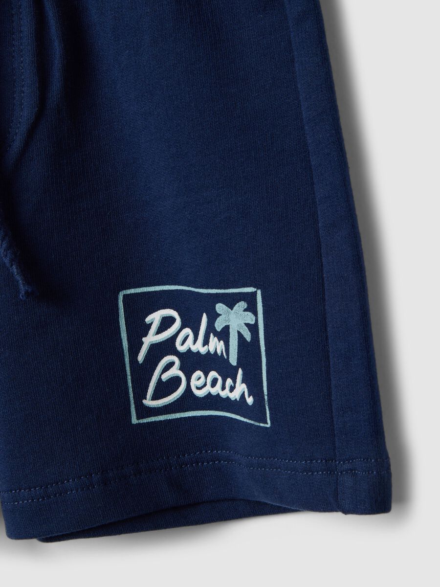 Short in puro cotone blu da bimbo regular fit con grafica_3