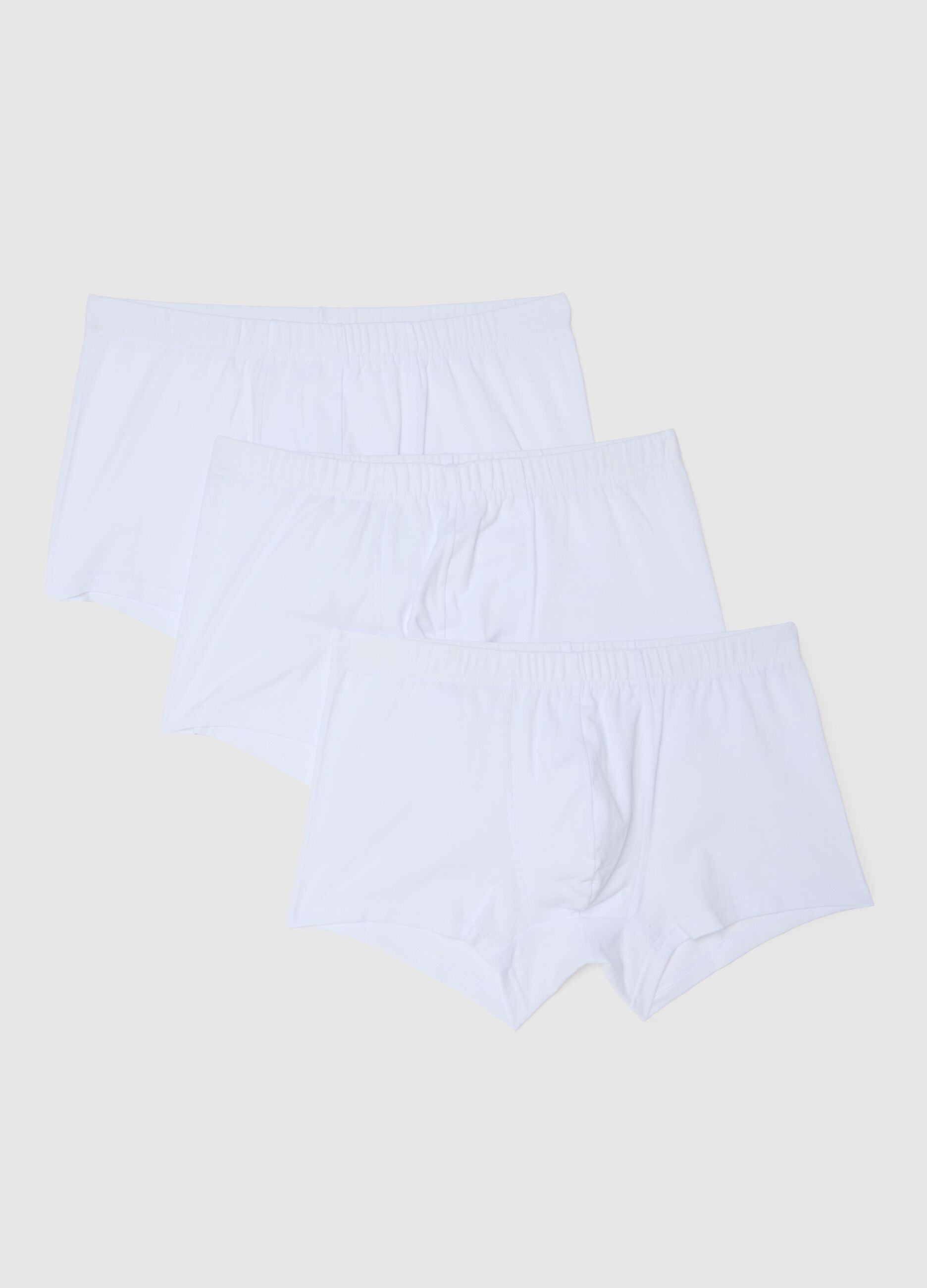 Tripack Stretch Cotton Boxer Briefs White Regular Fit