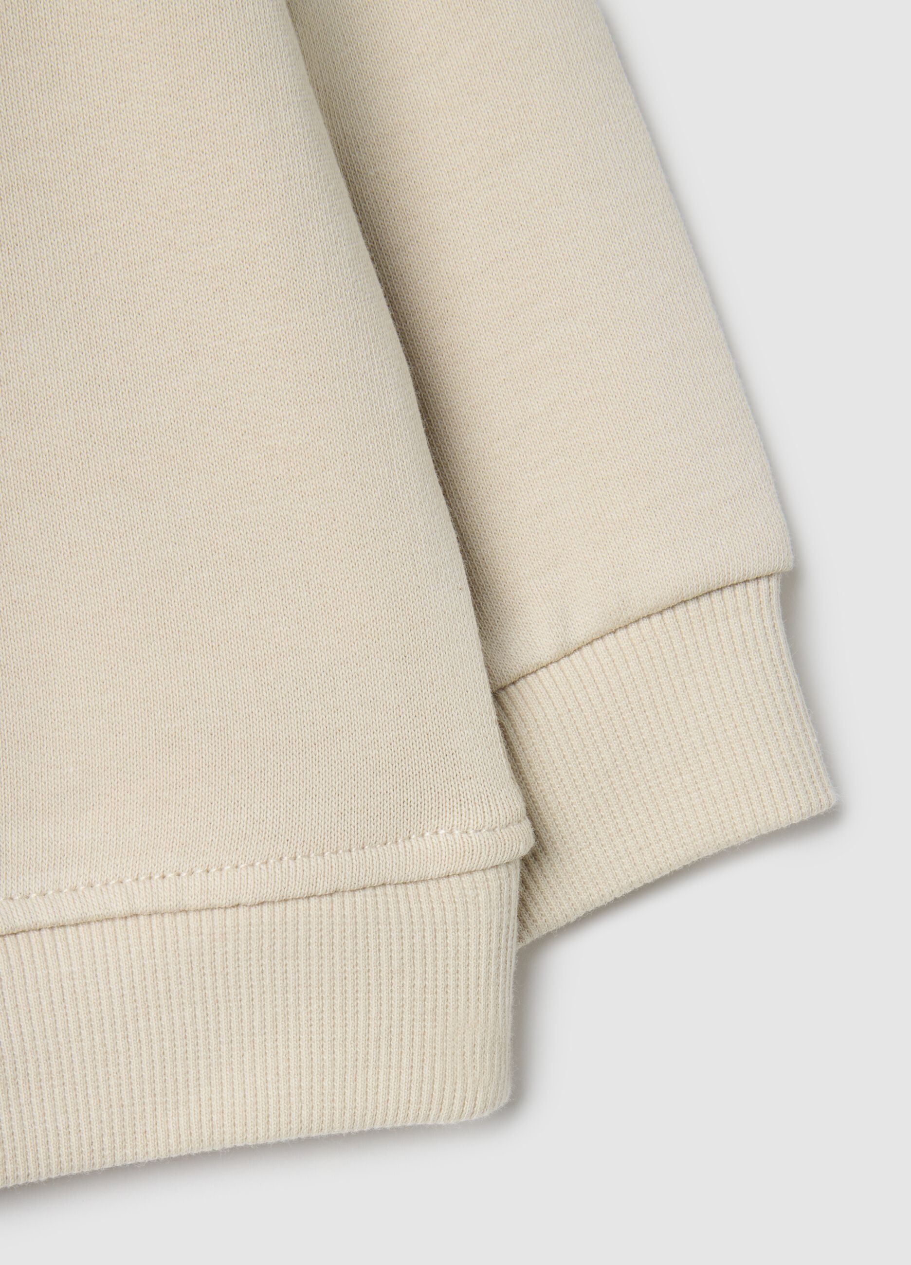 Beige pure cotton regular fit sweatshirt with print for baby