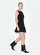 Black sleeveless stretch viscose dress with eyelet detail_1