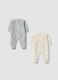 2-pack multicolour cotton-blend baby sleepsuits with feet and print_1