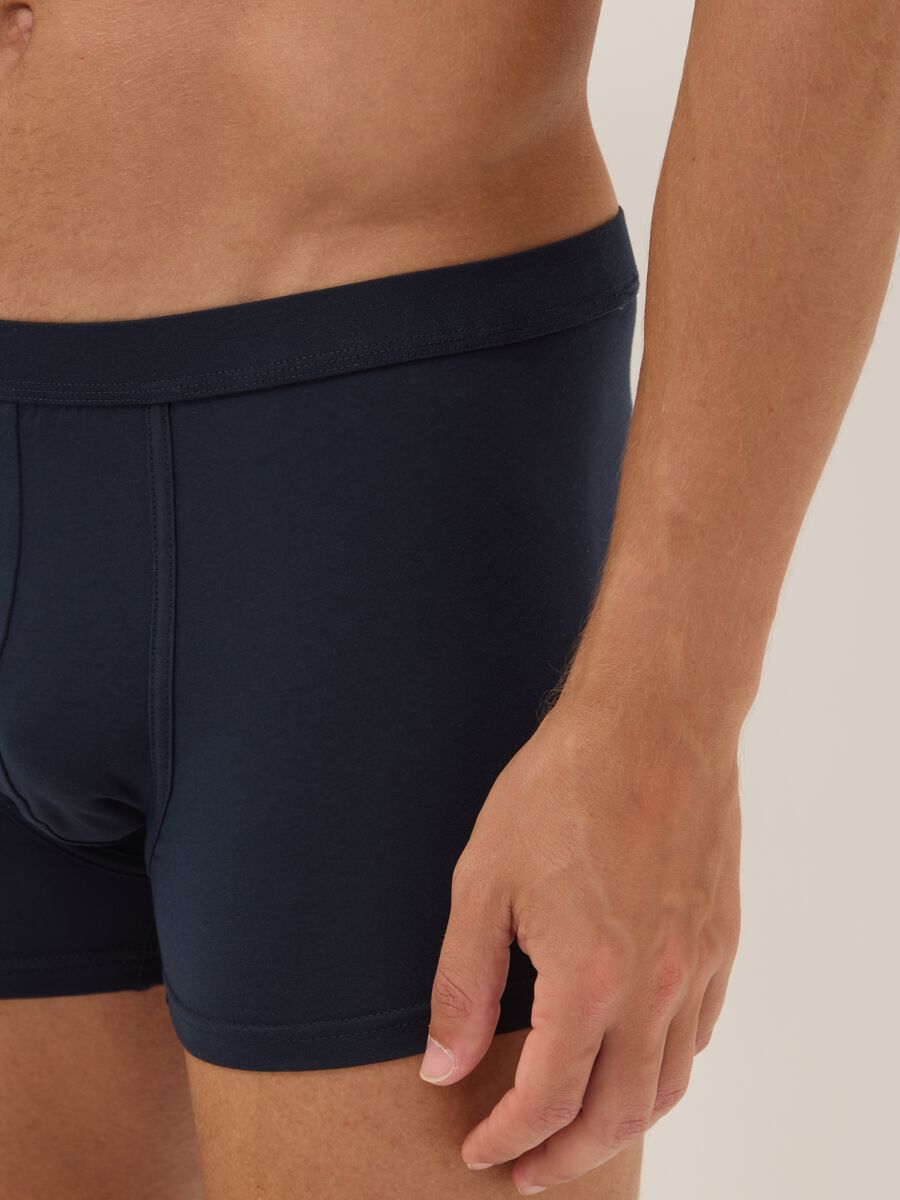 Bipack di boxer blu in cotone Supima elasticizzato_3