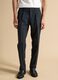Blue slim-fit formal trousers in stretch viscose twill_1