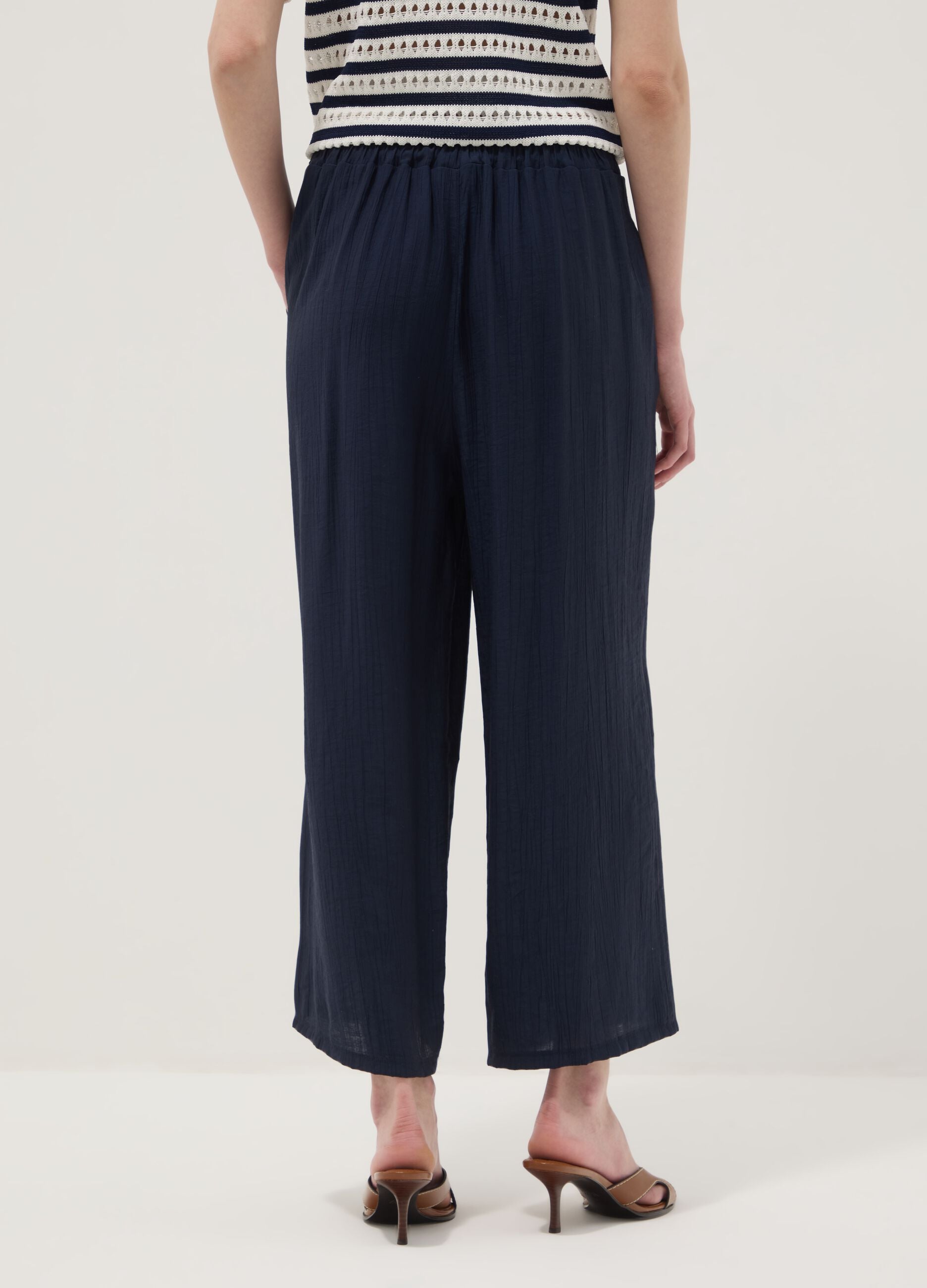 Blue palazzo trousers in a viscose blend, regular fit