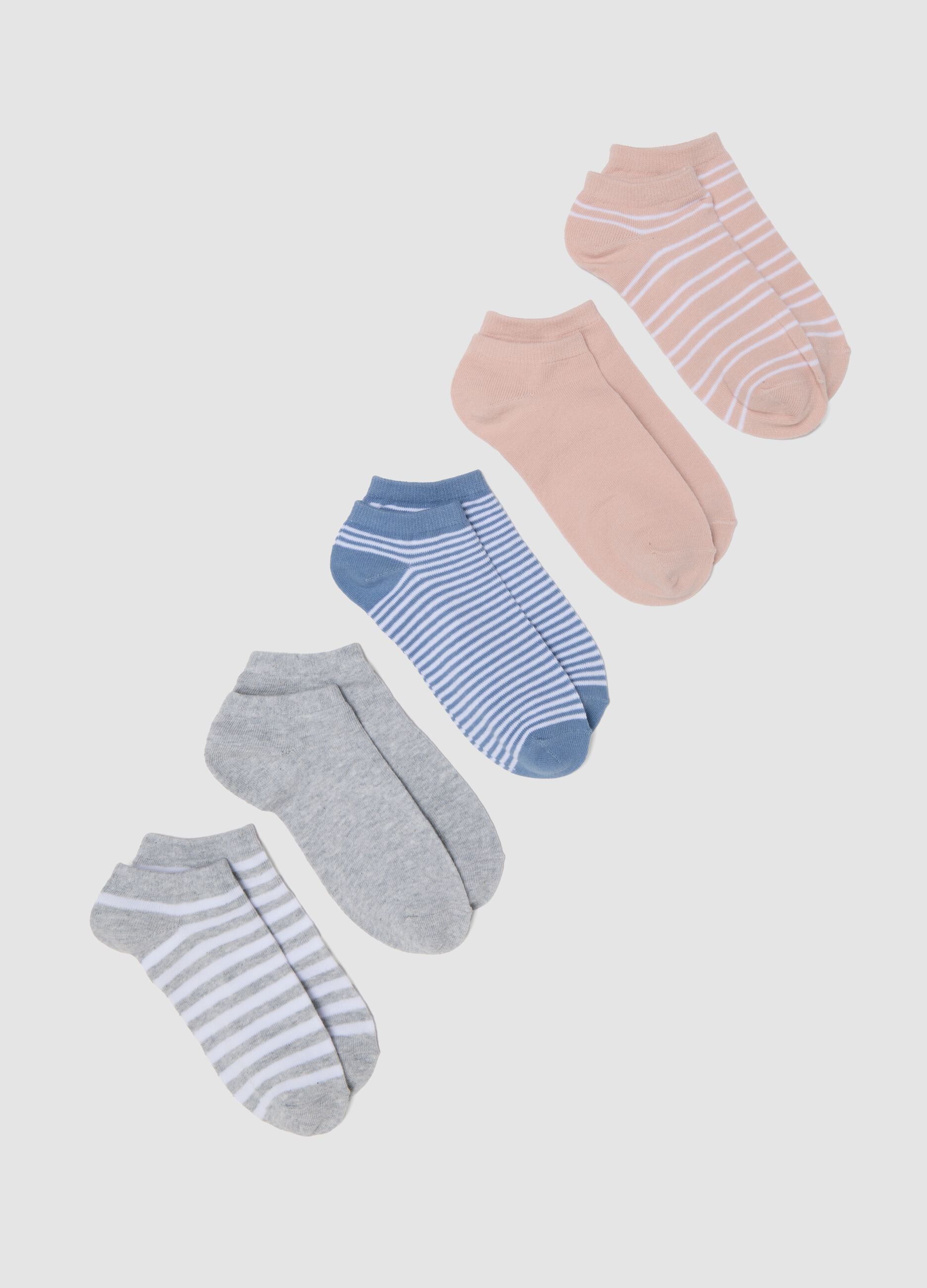 Pack of five pink organic cotton socks