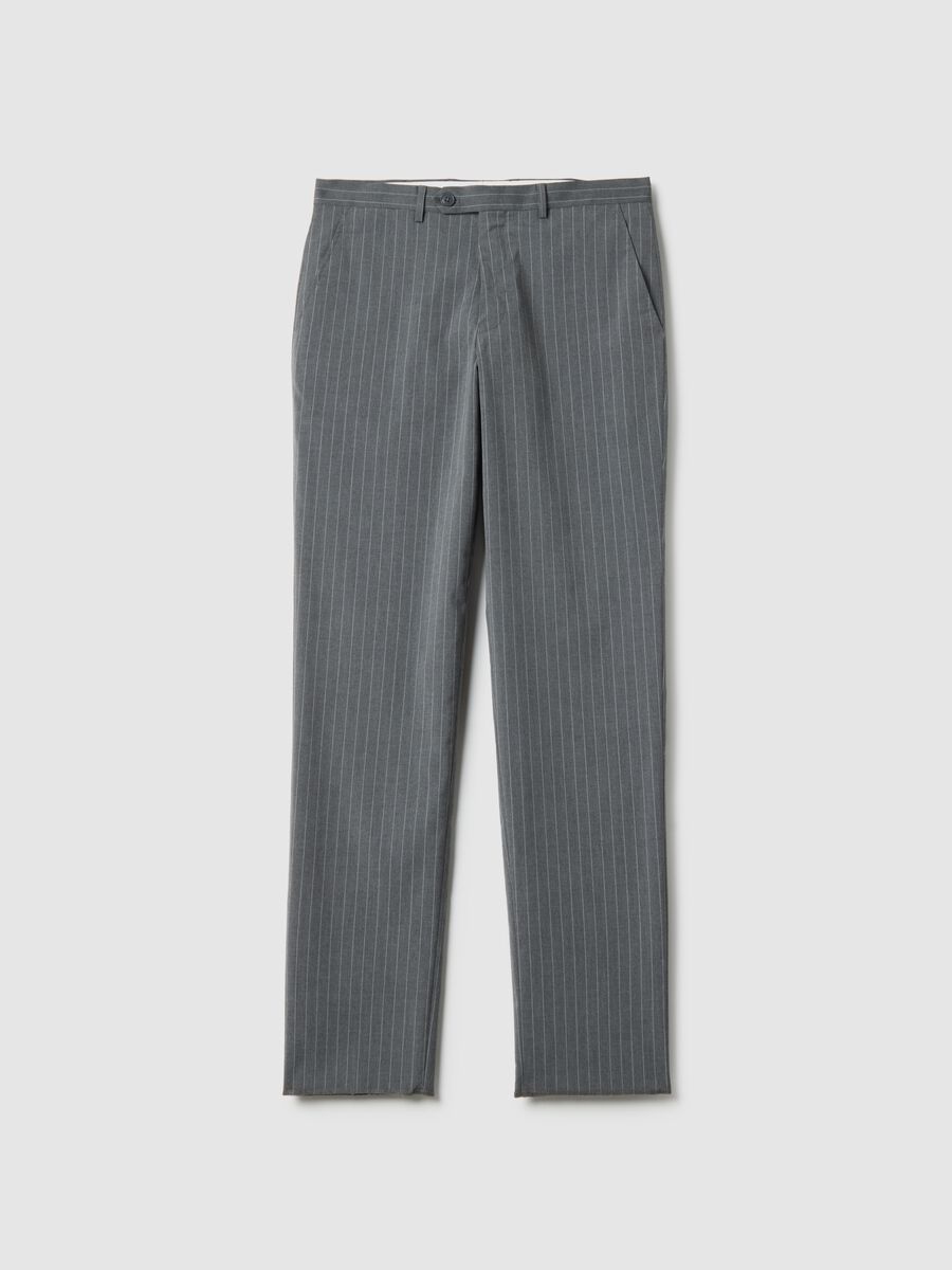 Completo gessato grigio regular fit_5