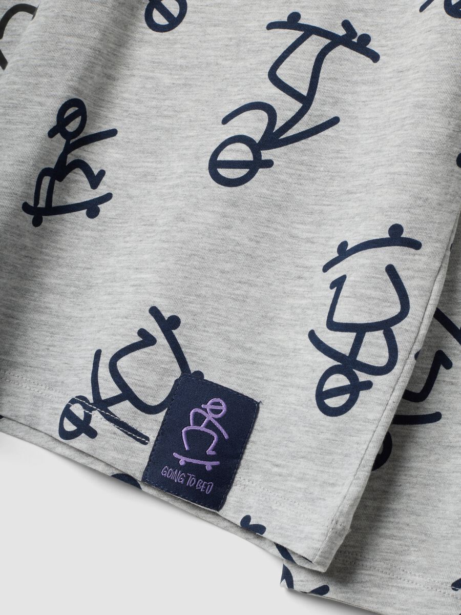 Grey organic cotton-blend pyjamas with all-over print for boys_2