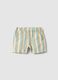 Multicolour striped pure cotton shorts for toddler_0