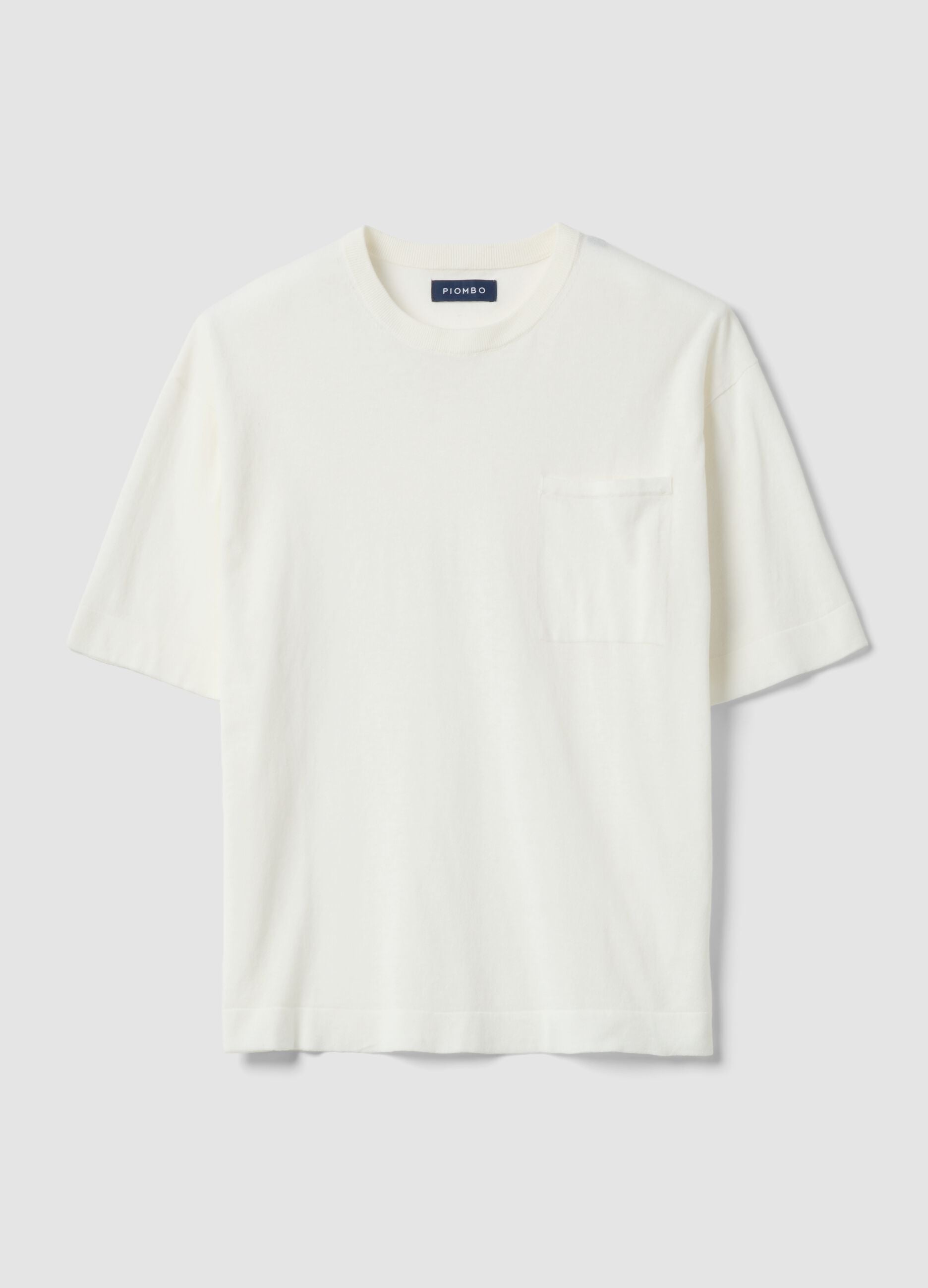 White pure cotton short-sleeve regular-fit T-shirt