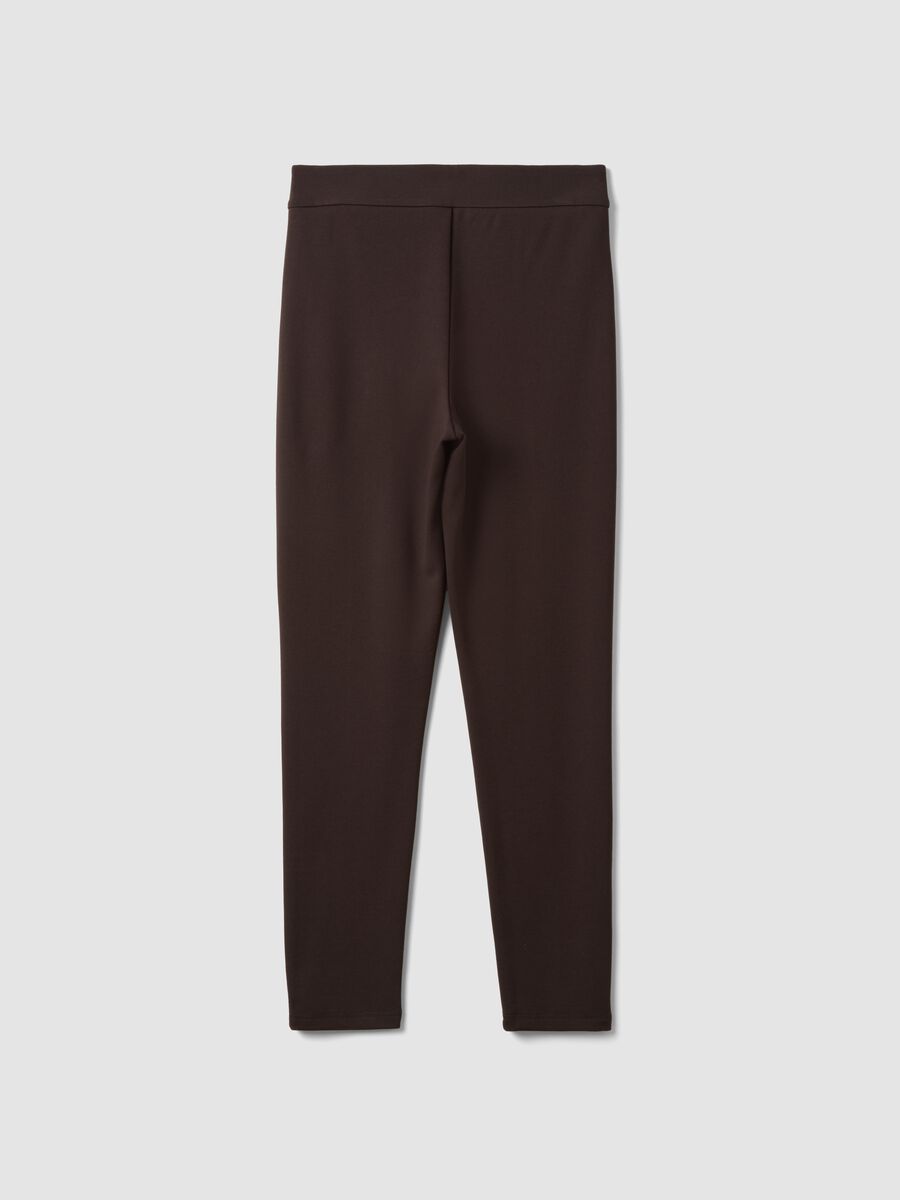 Brown Milano stitch skinny-fit leggings in stretch viscose_6