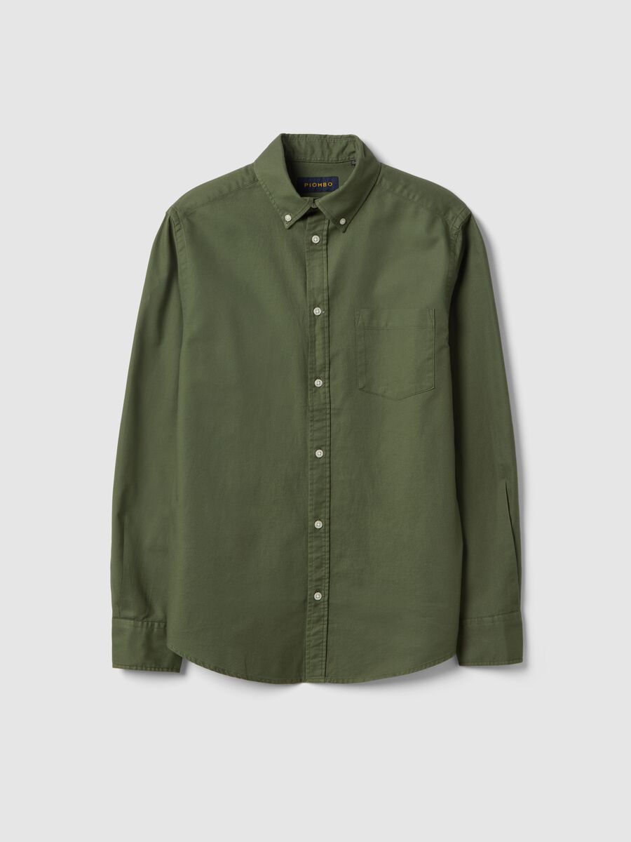 Green pure cotton regular fit shirt_4