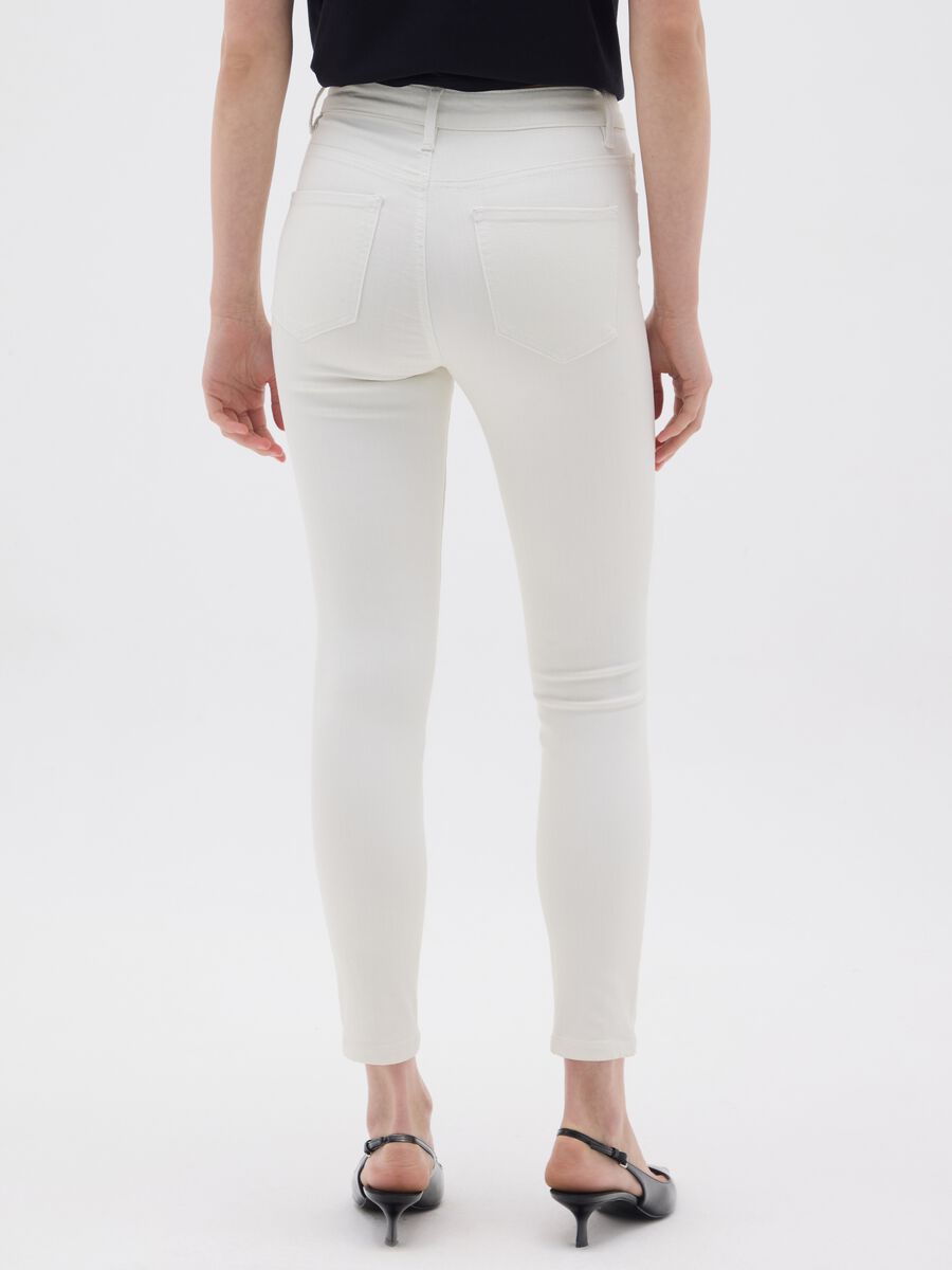 Women's white skinny fit denim jeans_2