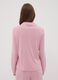 Pink pure viscose pyjamas with V-neck and contrast piping_3